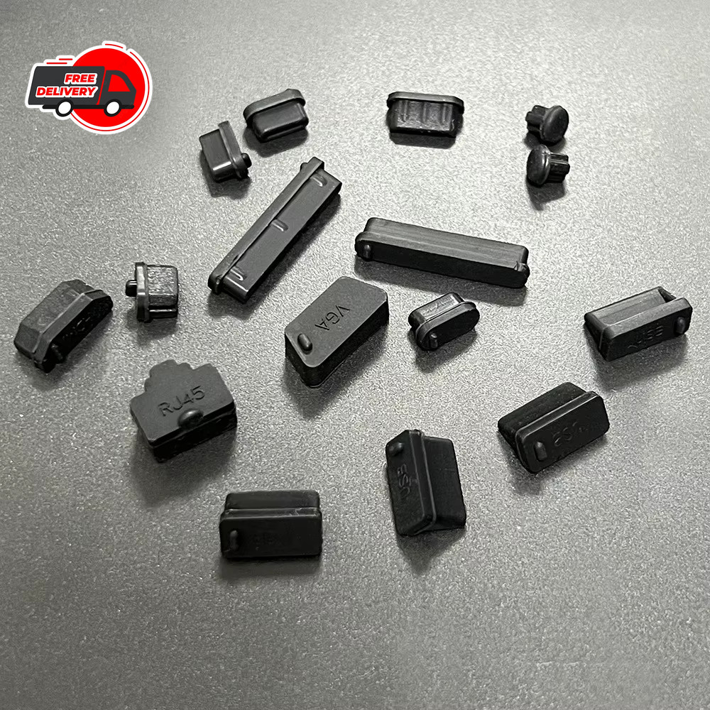 16pcs Universal Laptop Port Plug Silicone Dustproof USB Protector Cover Set