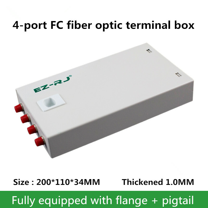 4-port FC fiber optic terminal box thickened 1.0MM full flange + pigtail
