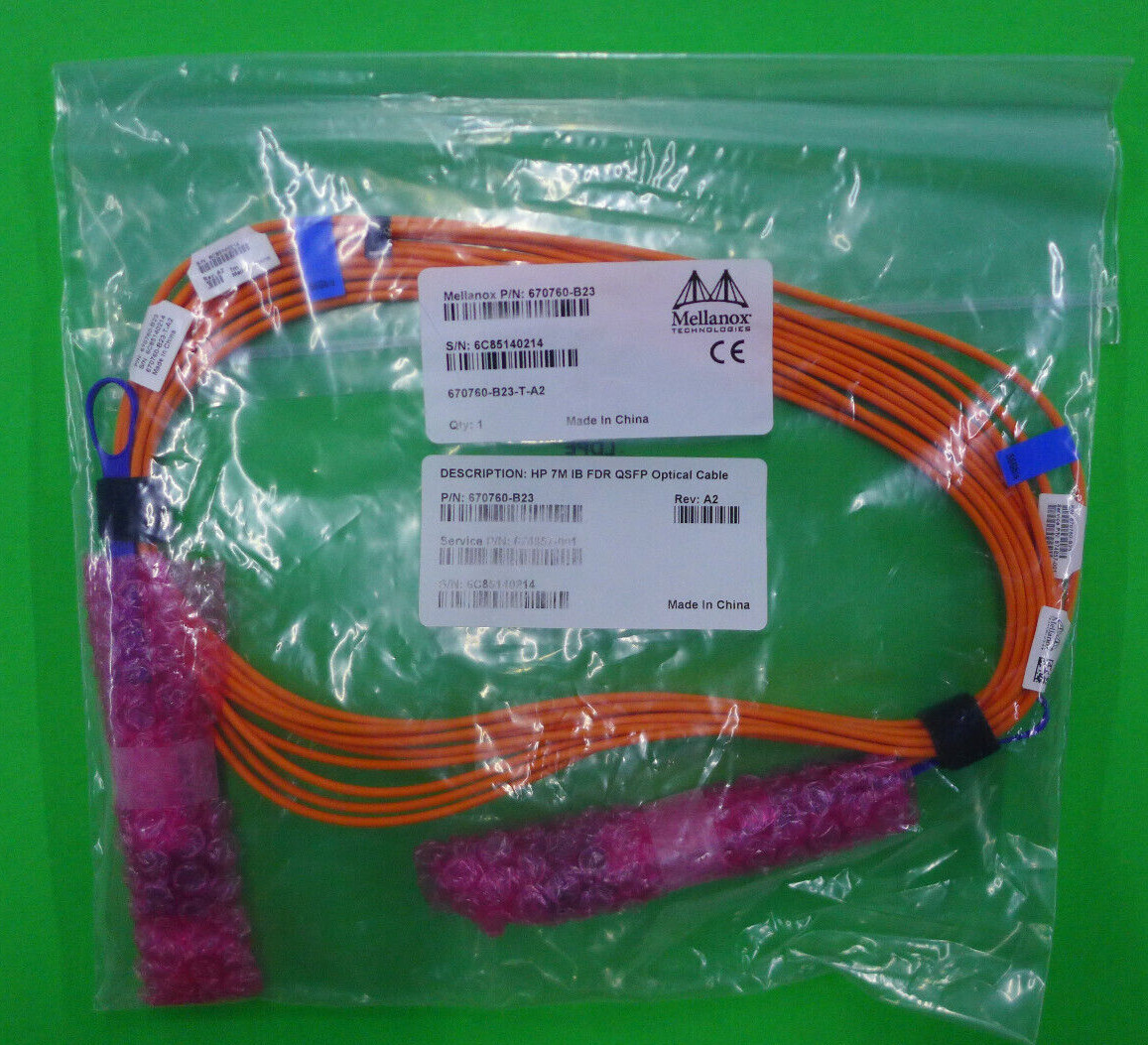 NEW Mellanox 7M FDR QSFP Optical Cable 670760-B23