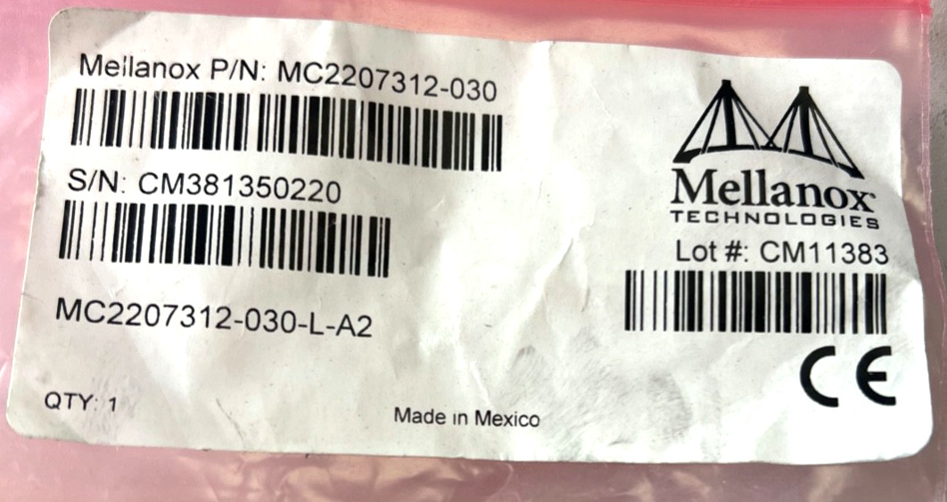 Mellanox MC2207312-030 30m Active Fiber Cable 56Gb/s QSFP