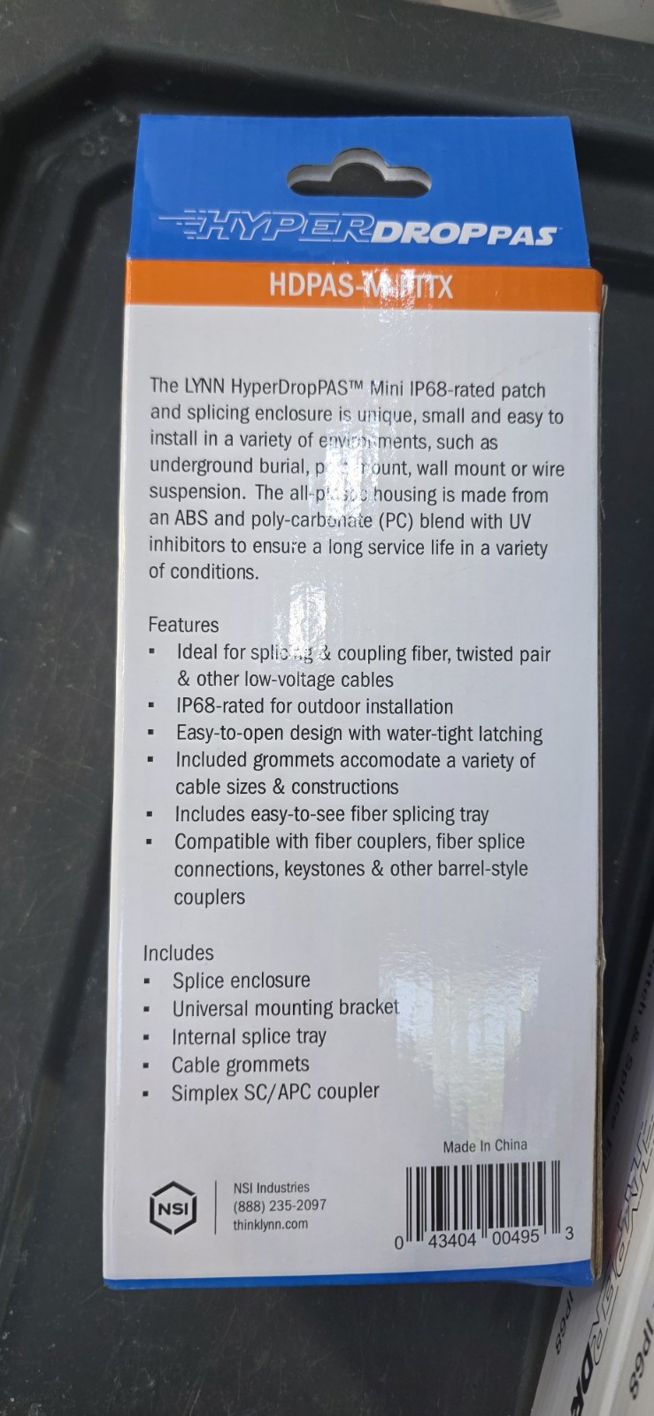 Waterproof Indoor/Outdoor Burial Patch & Splice Fiber Coax CAT6 CAT5e Enclosure