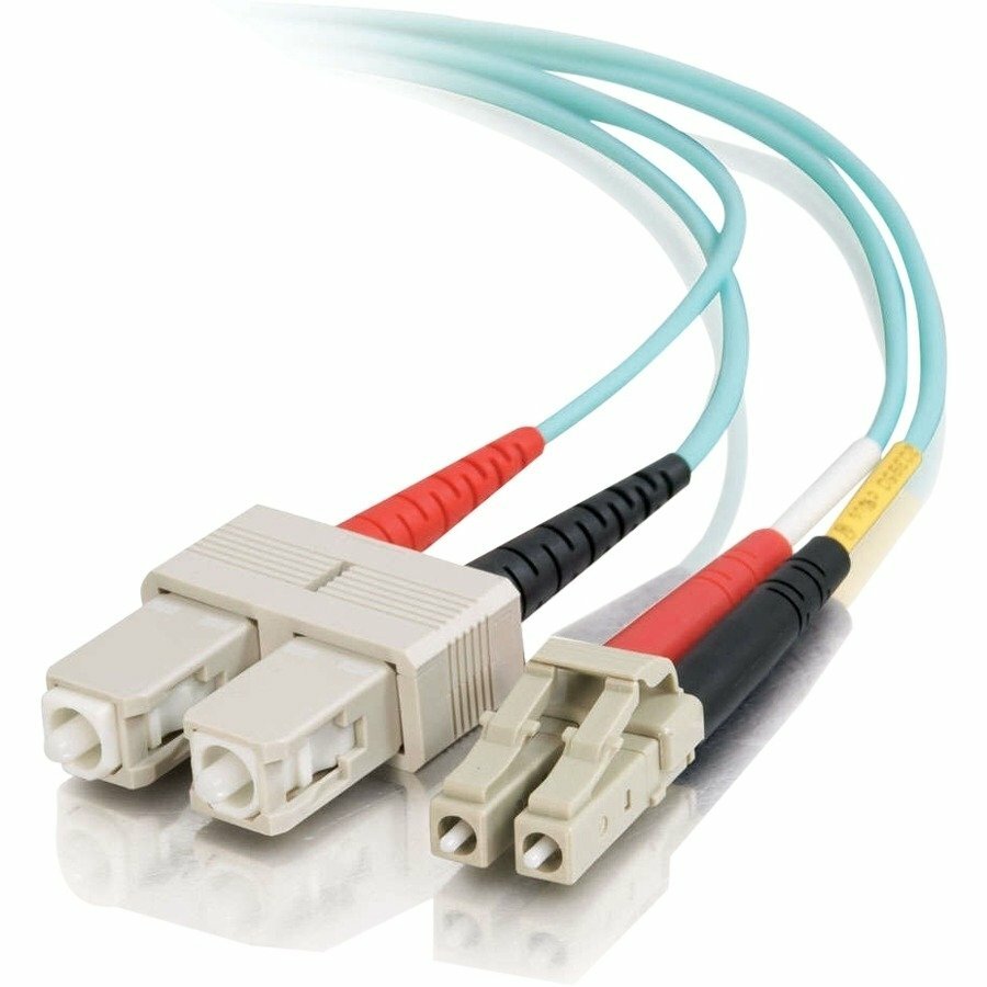 3m LC-SC Duplex 50/125 OM4 Multimode 100GB Fiber Patch Cable Aqua Optic 10FT
