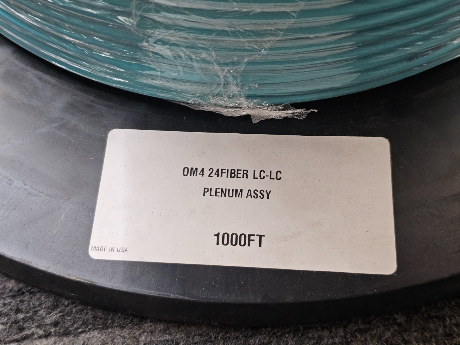 OM4 24 Fiber Trunk Cable 1000ft Aqua Bulk Fiber Cable 2 Strands LC-LC Plenum