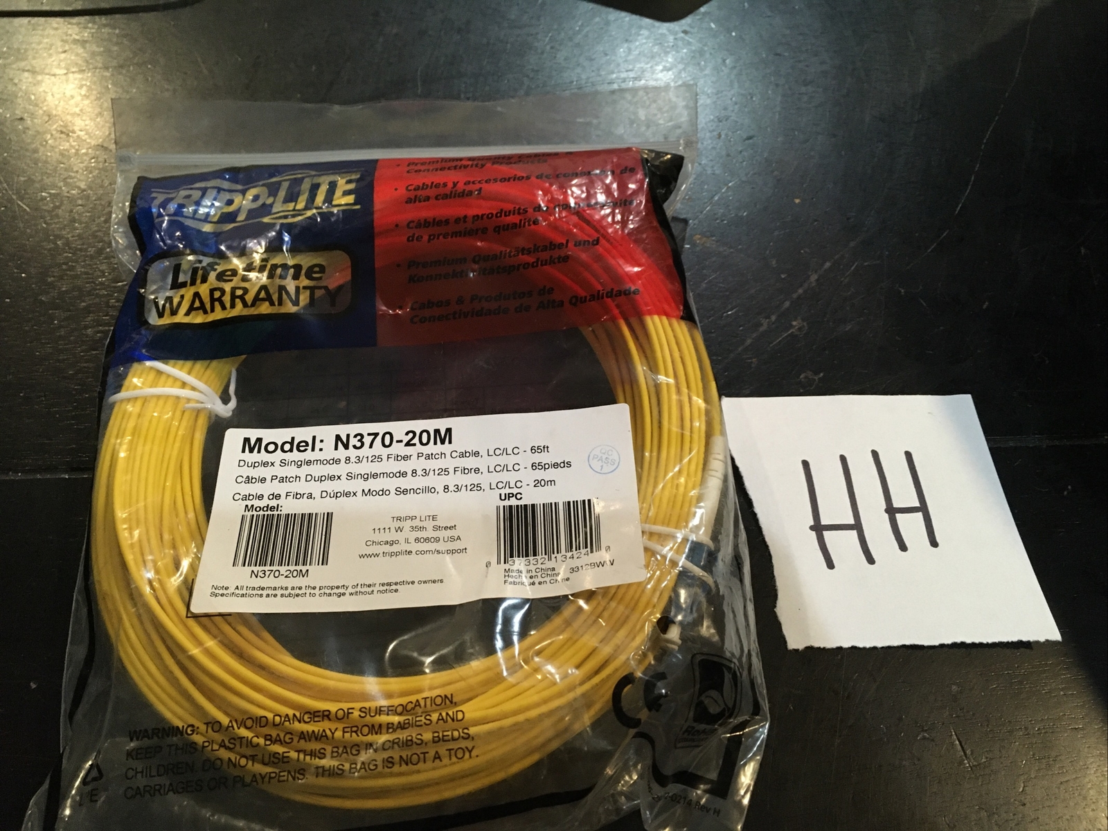 TRIPP LITE 20M Duplex Singlemode SSF 9/125 Fiber Patch Cable LC/LC 65′ N370-20M