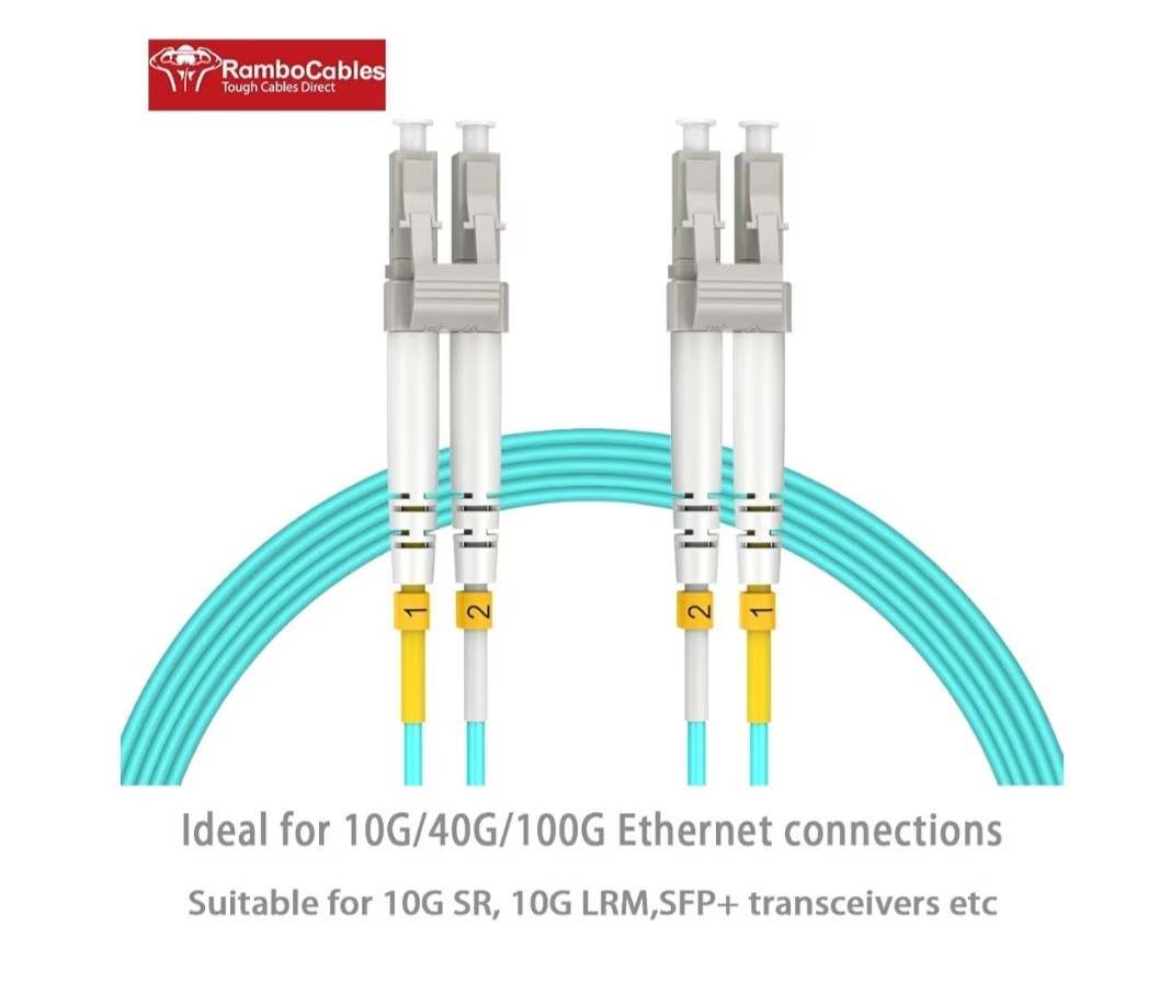4 PCS LC Multimode Fiber Patch Cables MMF OM4 Optic Duplex 0.66ft/0.2m LSZH