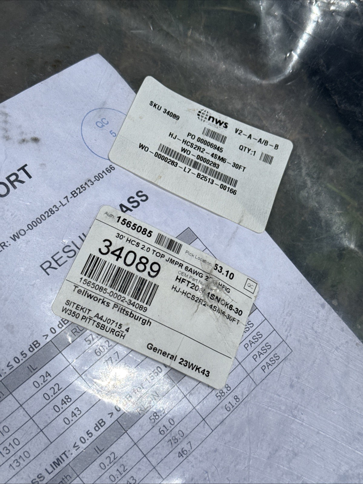 NWS 34089 Commscope HJ-Hcs2R 2 –4Sm6 – 30FT Cable ASSY Sealed￼