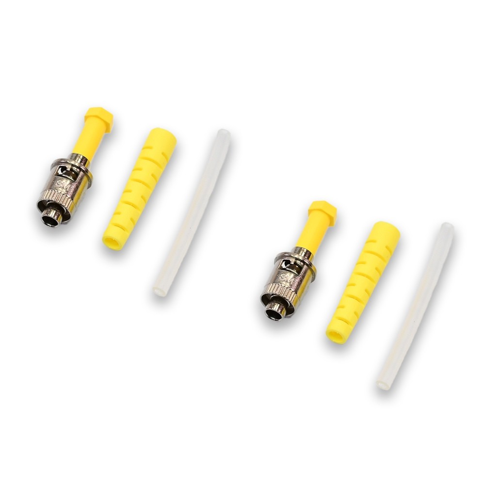 (2) 3M 8100‑Y1K‑S SM ST Fiber Optic Connector Hot Melt Connector Yellow Boot