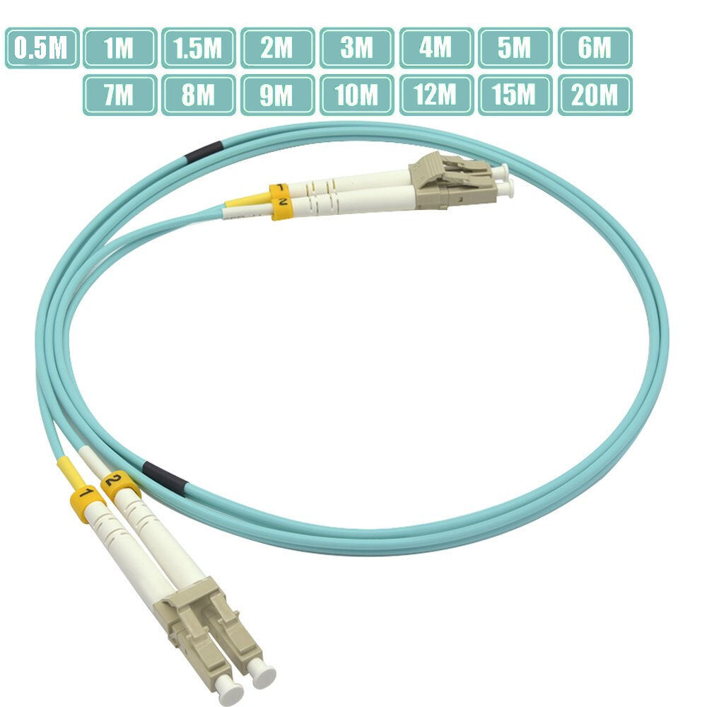 0.5-20m LC/UPC to LC/UPC Fiber Optic OM4 MultiMode Duplex 50/125 Lot Patch Cable