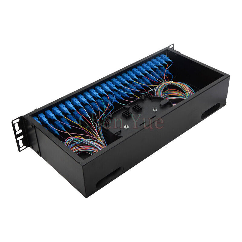 48 core Rack Mount Fiber Termination Box Patch Panel ODF SC UPC Pigtail Adapter