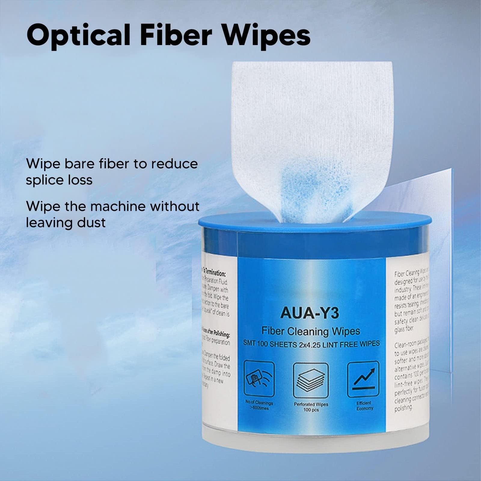 180 Optical Fiber Wipes,Fiber Cable End Connector Cleaning Dust Paper