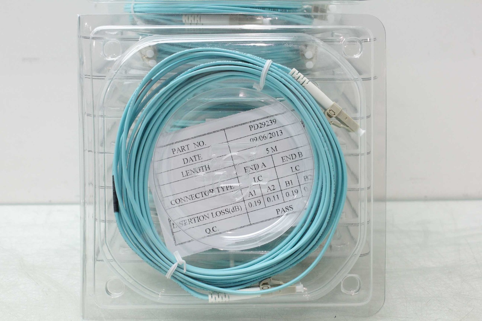 Aqua LC to LC 5m Multimode Duplex 10 Gigabit Fiber Optic Cable