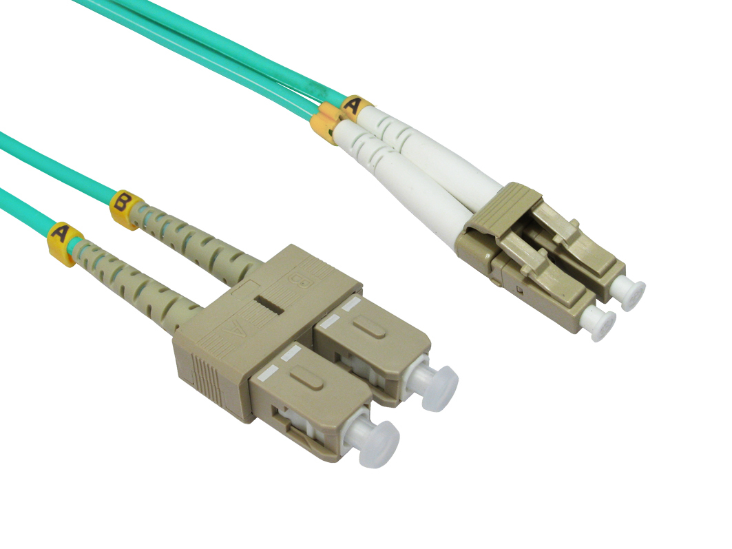 20 PACK LOT 3m LC-SC Duplex 50/125 OM4 Multimode Fiber Patch Cable Aqua 10FT