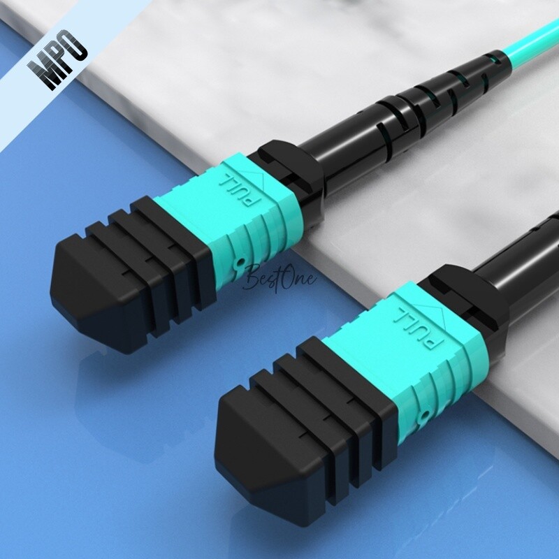 50M MPO to MPO Female OM3 Type B 8 Core 12 Core Optical Fiber Patch Cord Jumper