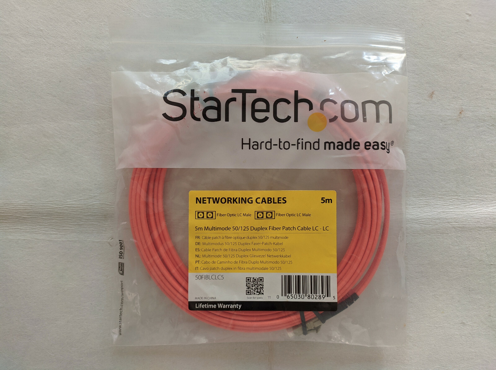 *NEW* Fiber Optic Cable – Multimode Duplex 50/125 – LSZH – LC/LC – 5 m
