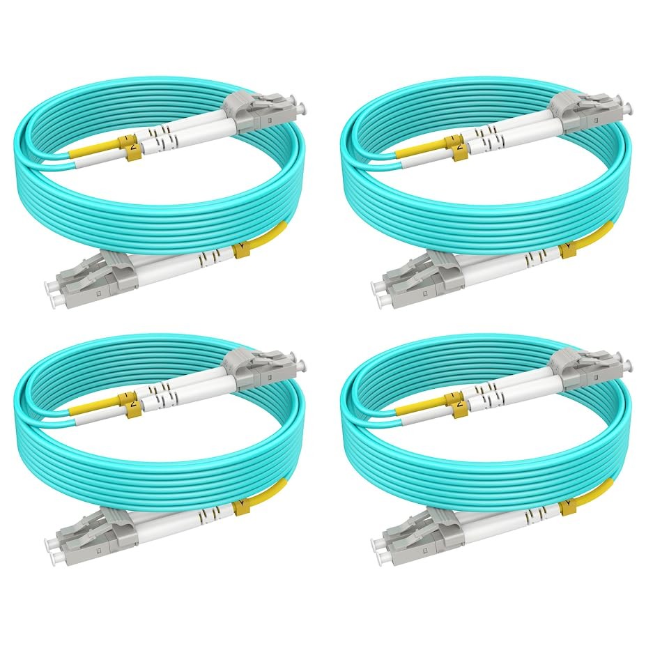 4 PCS OM4 Multimode LC To LC Fiber Patch Cable 1m 3 FT Duplex 10G/40G/100G