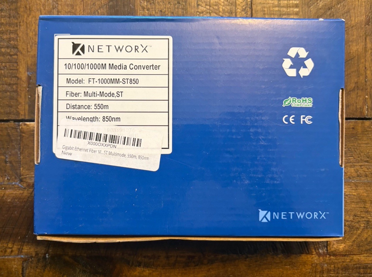 Networx Gigabit Ethernet Fiber Media Converter – UTP to 1000Base-SX-ST Multimode