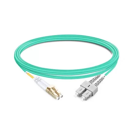 2PCS Duplex OM3 Multimode LC UPC to SC UPC LSZH 2.0mm Fiber Optic Cable