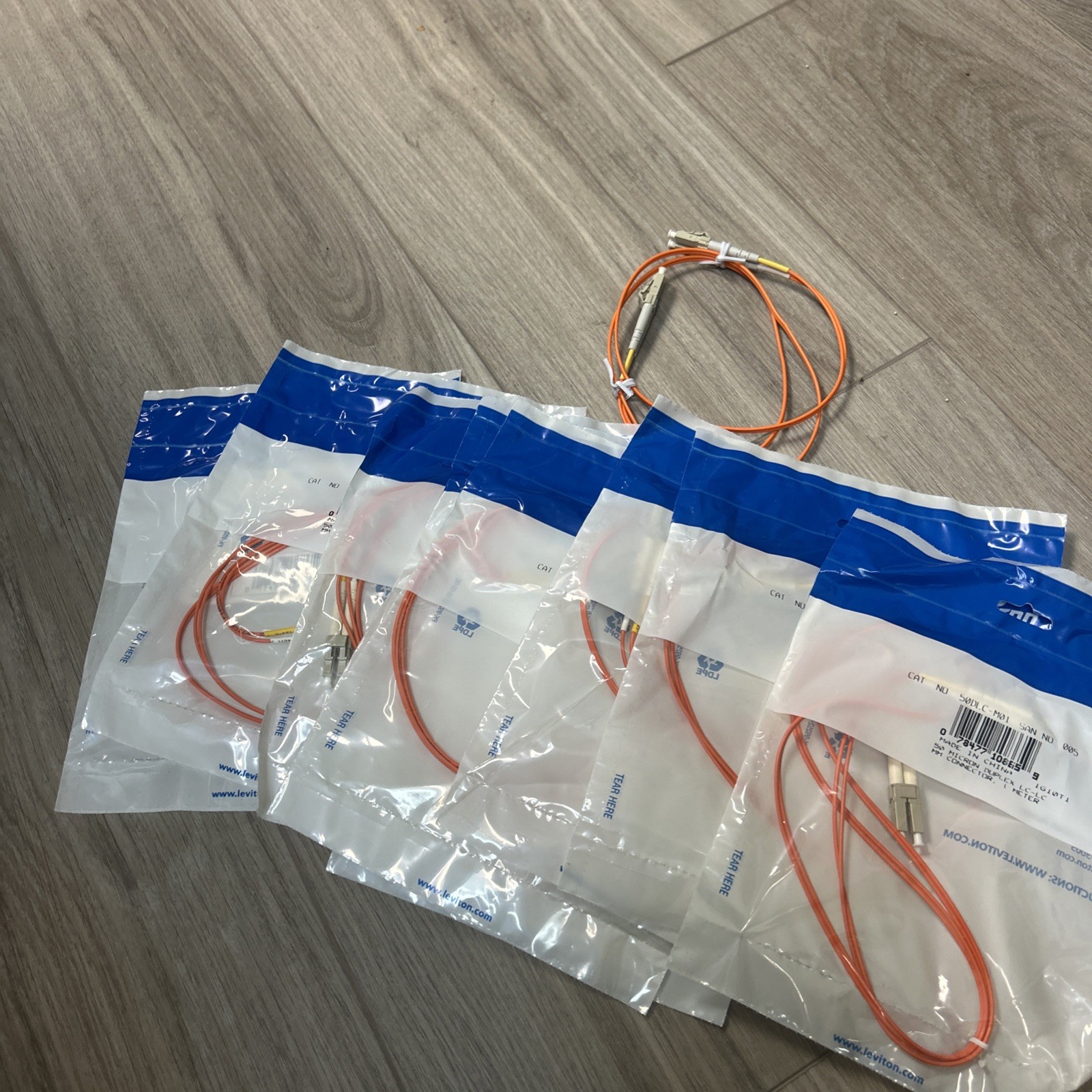 Leviton 50DLC-M01 Fiber Patch Cord, 50 Micron Duplex LC-LC 1 Meter