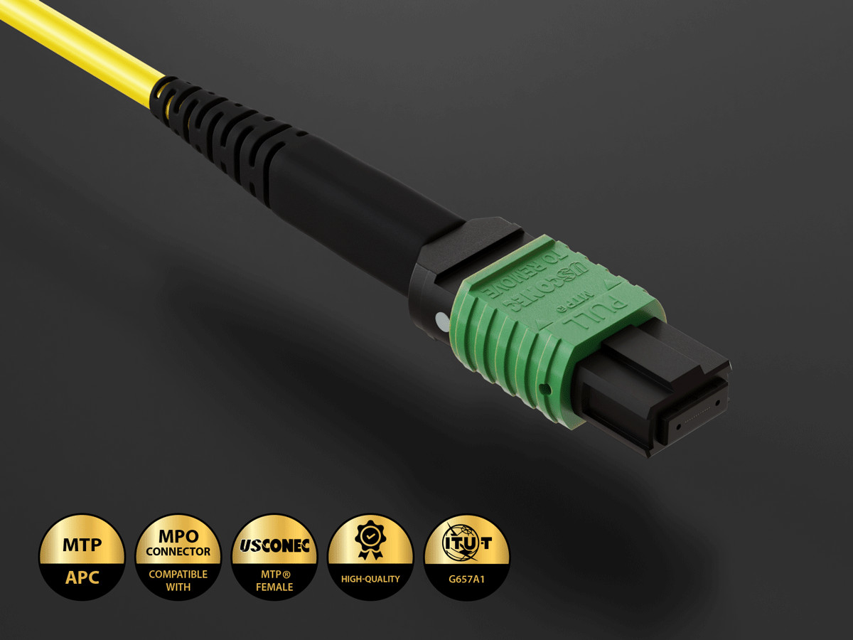 7m OS2 MTP/APC TO 4*LC 8 Fibers Duplex Corning Fiber Breakout Cable Type B Si…