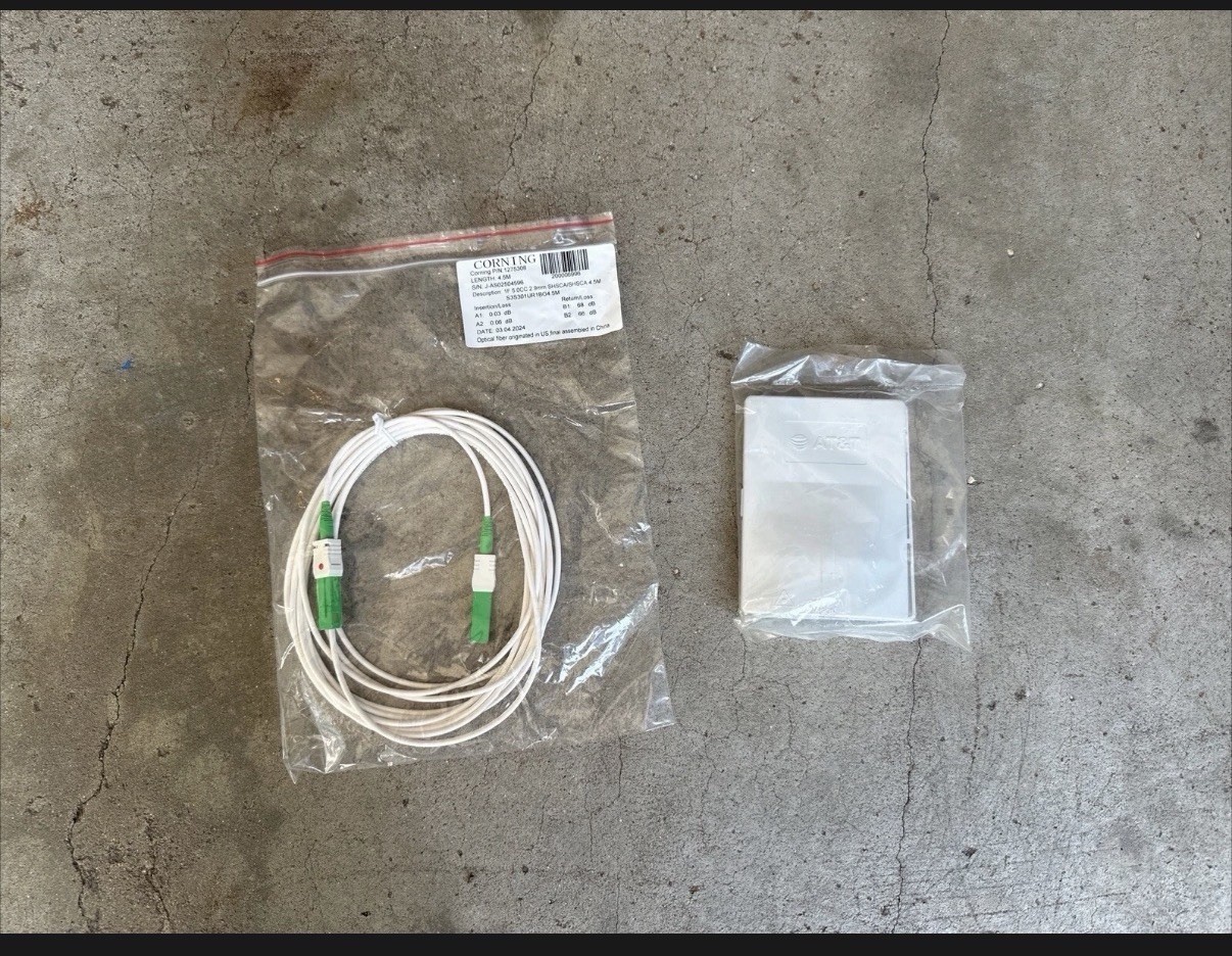 Fiber Optic Patch Cord forBGW-320 AT&T Modem ATT 13FT And Fiber Jack For Wall