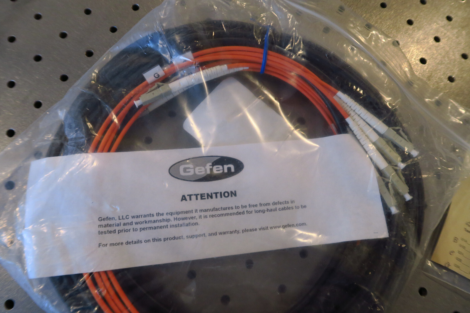 10M 30FT Armored Multi-Mode LC-LC 4 Strand Fiber Optic Cable Gefen CAB-LC-30 NEW