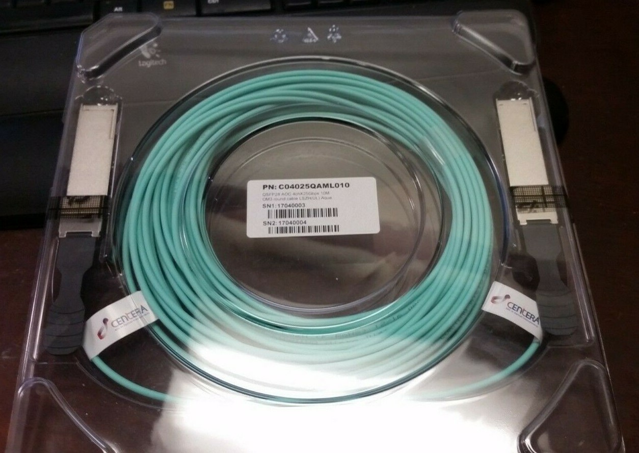 CENTERA 100-Gbps OSFP28 100GBASE-SR4 Active Optical 10M Cable C04025QAML010