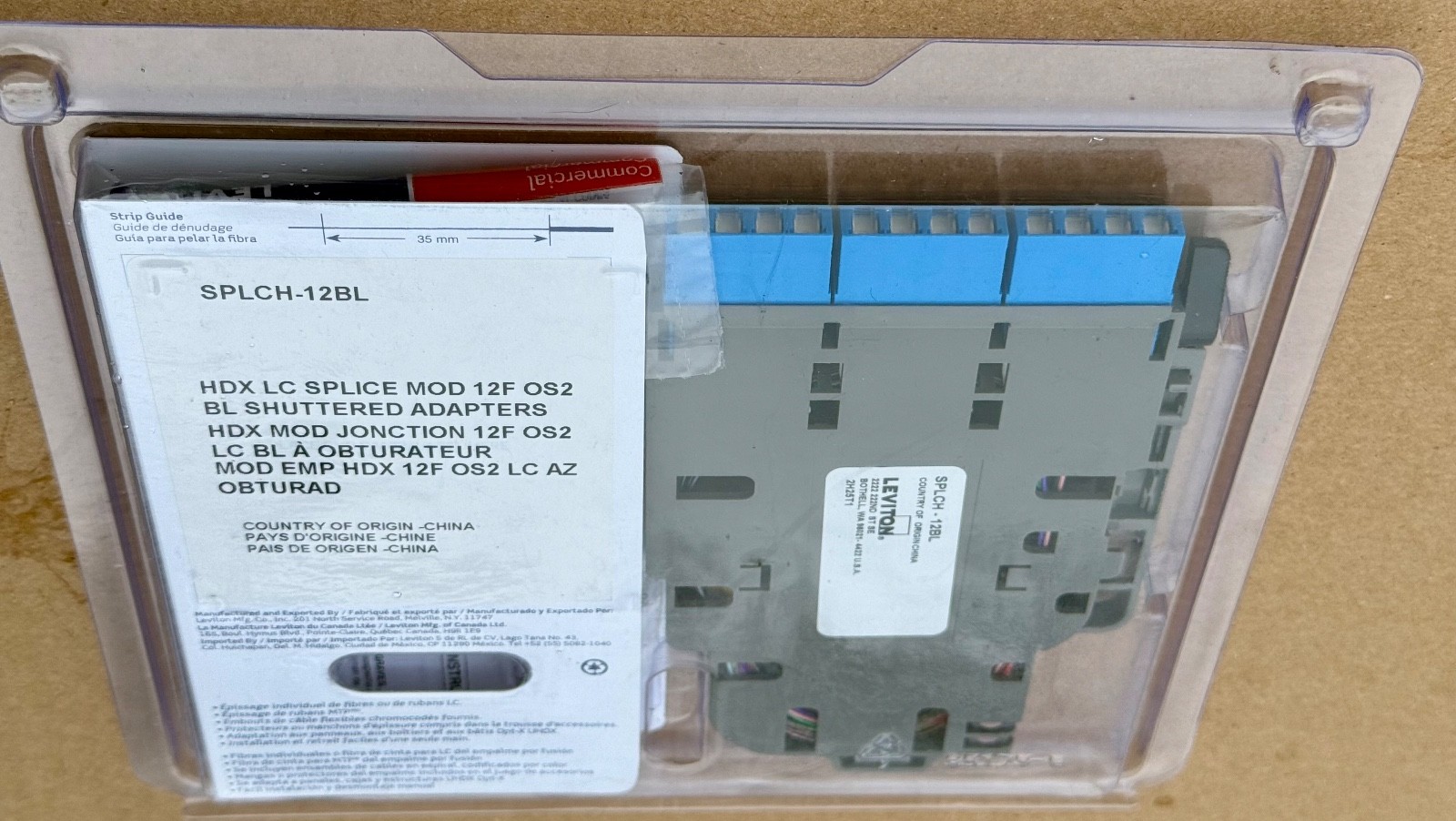Leviton Opt-X HDX Fusion Splice Module (SM OS2 LC, 12 Strand )