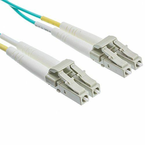 10 Gigabit Aqua Fiber Optic Cable, LC/LC, Multimode, Duplex, 50/125, 10m eDragon