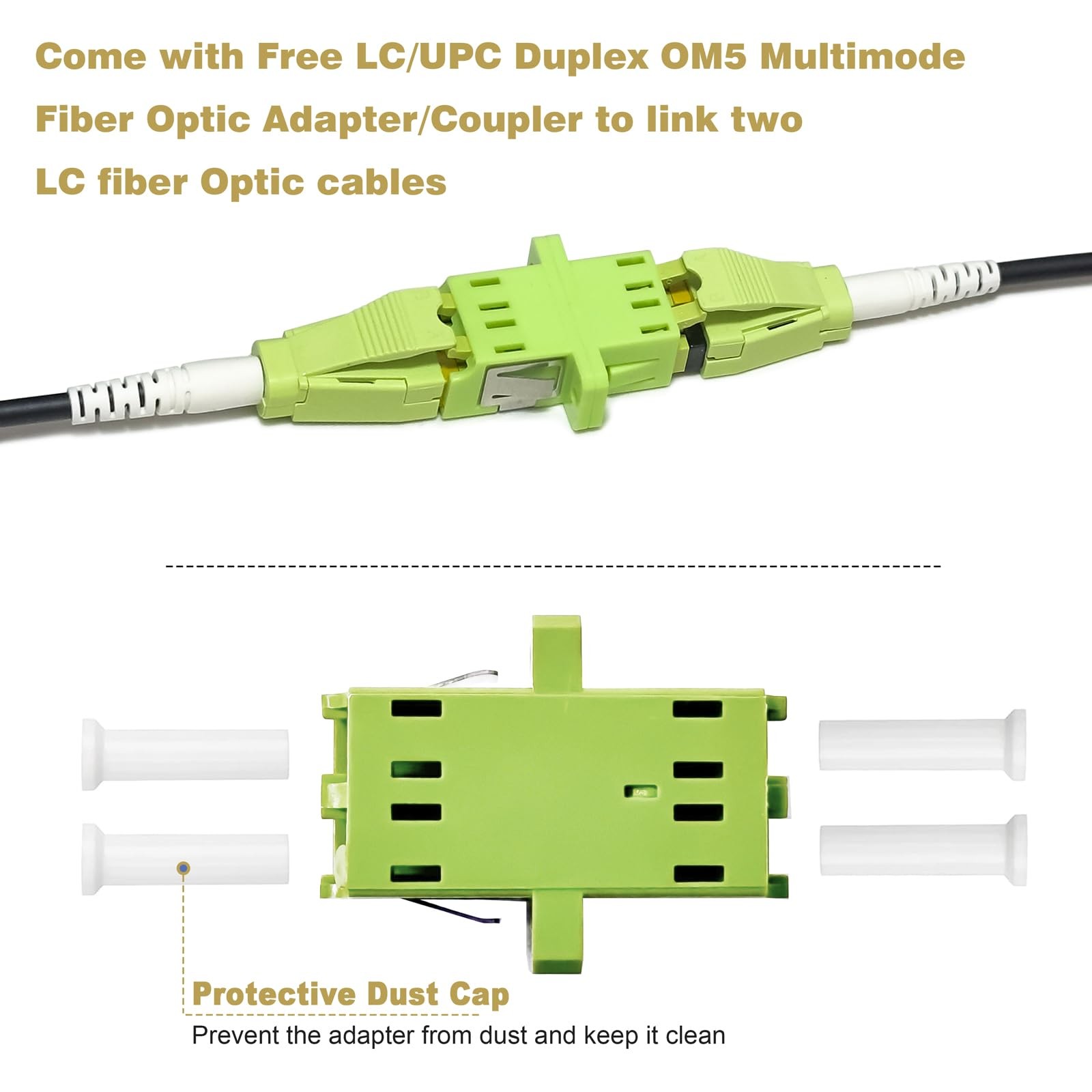 Yutianhome 50M/165Ft Om5 Multimode Armored Lc Lc Fiber Optic Patch Cord 40Gb