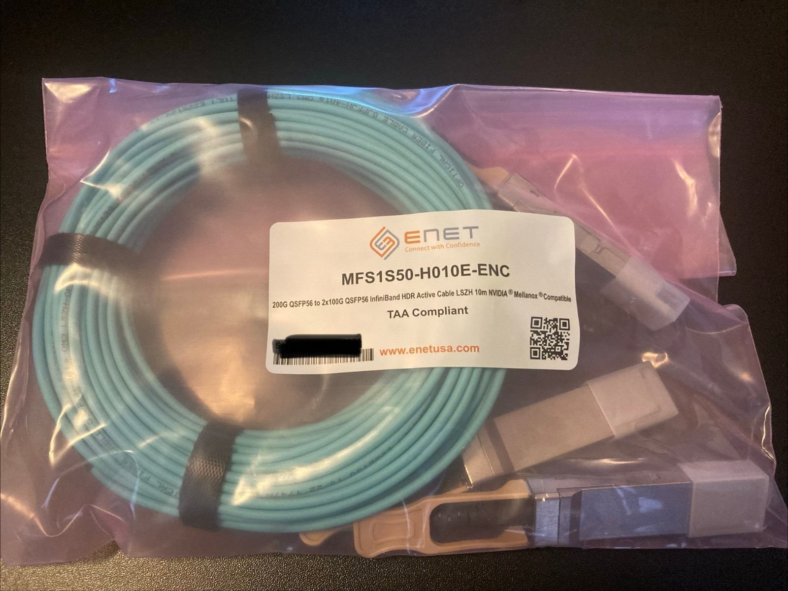 Brand New Mellanox MFS1S50-H010E-ENC 2x100G QSFP56 InfiniBand 10M NVIDIA ENET