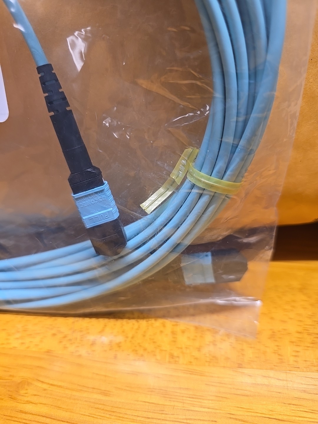 30ft OM4 MTP/MPO Premium Fiber Cable 24F OFNP Plenum Aqua (1×24)