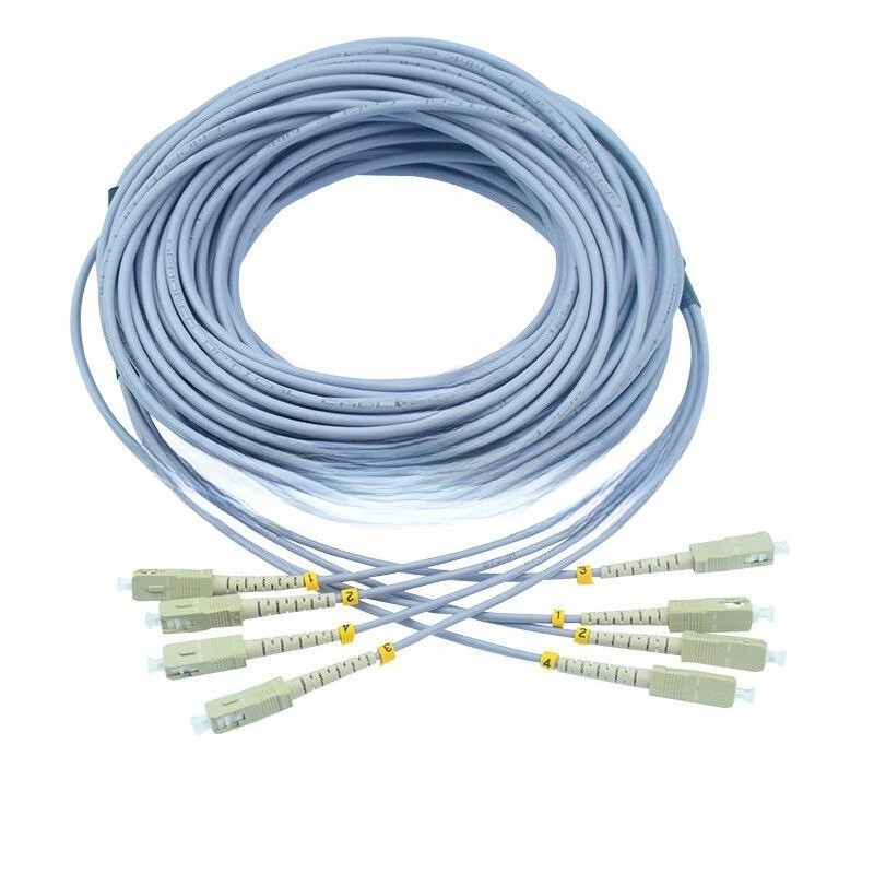 Armored SC-SC 1G Multimode 4 Strands Fiber Optic Cable 62.5/125 Patch Cord 150M
