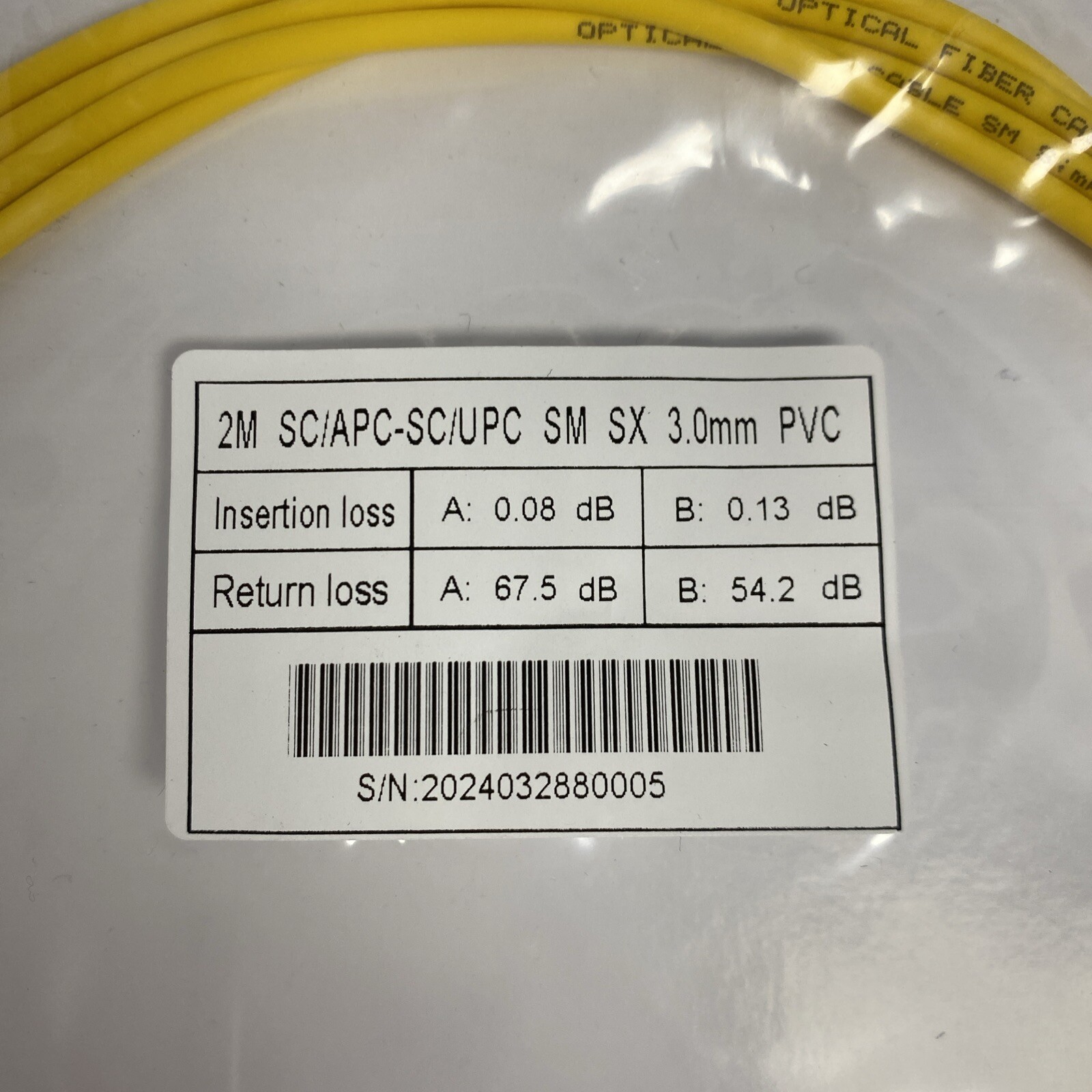 2M SC/APC-SC/UPC SM SX 3.0mm PVC Pack of 4