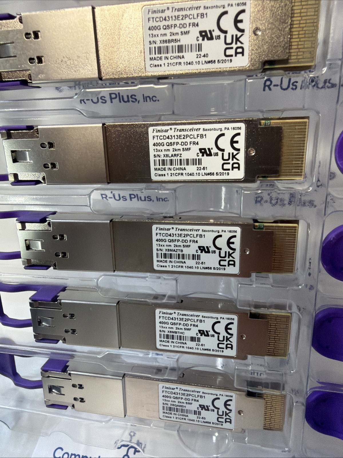 10 Pack FINISAR FTCD4313E2PCLFB1 400G QSFP-DD FR4 13XX nm 2km SMF Qty 10