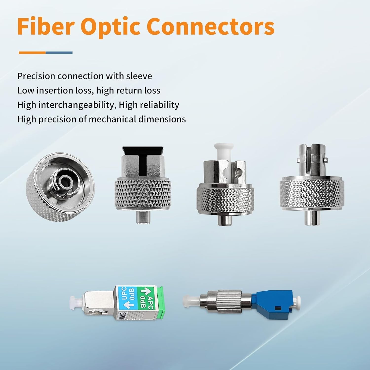 Fiber Optic Connector, FC/UPC, SC, ST, LC, FC/UPC-LC/UPC, SC/UPC-/APC Interch…