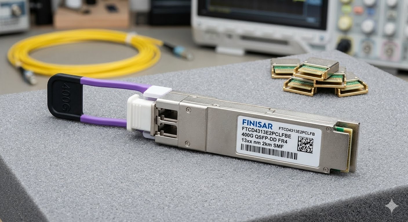 LOT OF 20 FINISAR FTCD4313E2PCLFBE 400G QSFP-DD FR4 13XX nm 3km SMF Transceiver