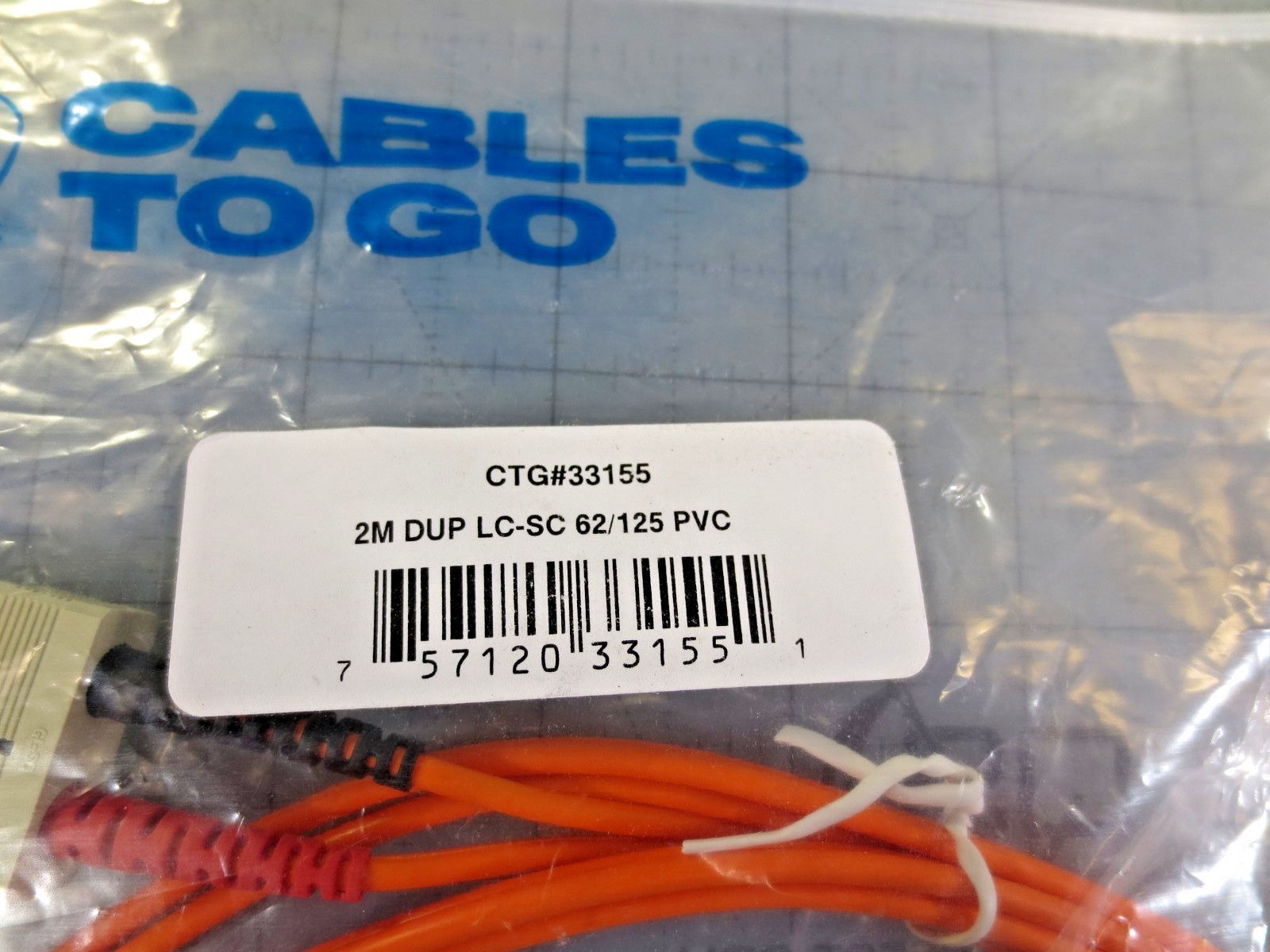 (2) Cables to Go #33155 6.6ft Duplex Multimode PVC Fiber Optic Cable (C2G33155)
