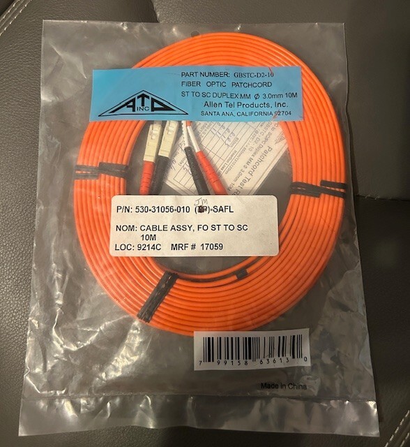 Allen Tel 10M SC/ST Fiber Optic Patchcord GBSTC-D2-10