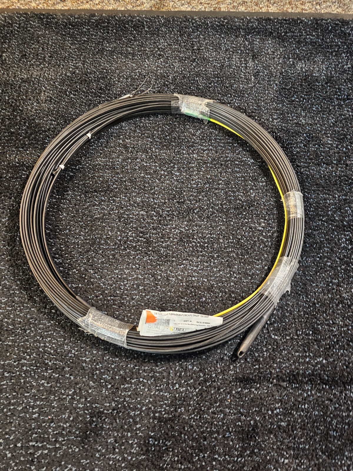 Corning D14401EB1R3150F 150-feet Flat Fiber Optic Drop Cable, Black Tone