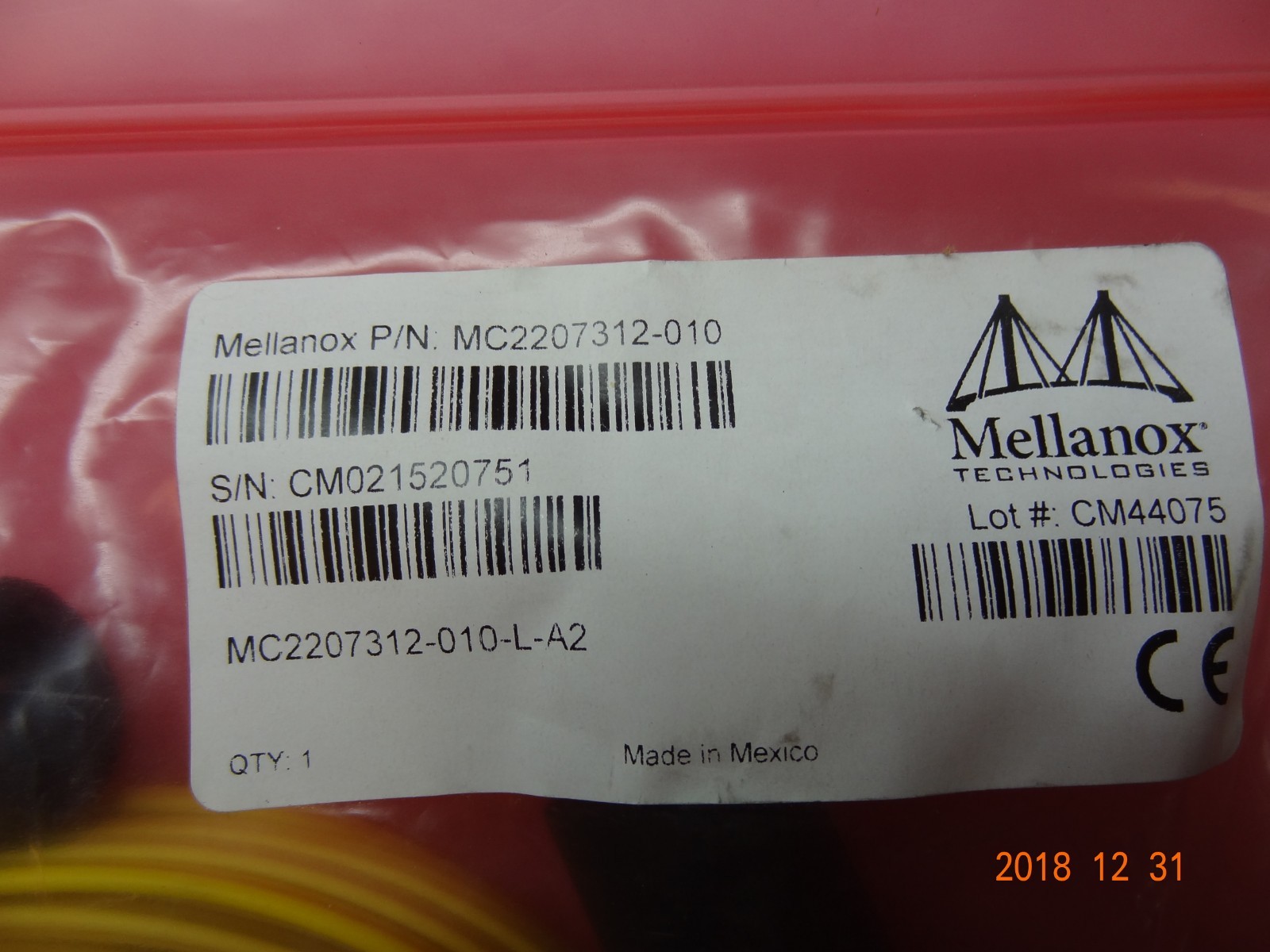 Mellanox MC2207312-010 10m Active Fiber Cable 56Gb/s QSFP #T505
