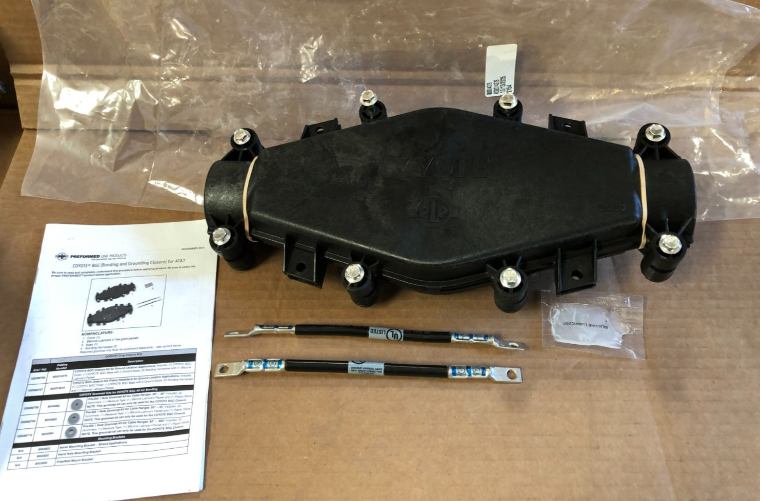 Genuine COYOTE BGC (Bonding & Grounding Closure) NO GROMMET KIT For AT&T New