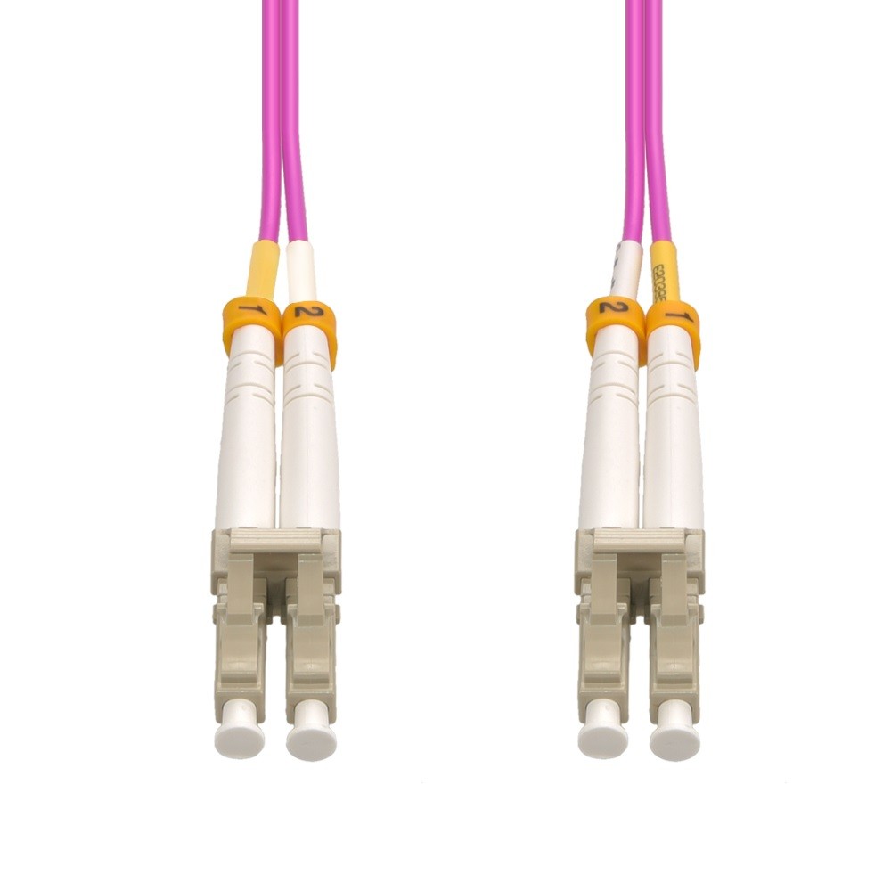 10 Pack of 7m LC/UPC-LC/UPC OM4 Multimode Duplex OFNR 2.0mm Erika Violet Fiber O