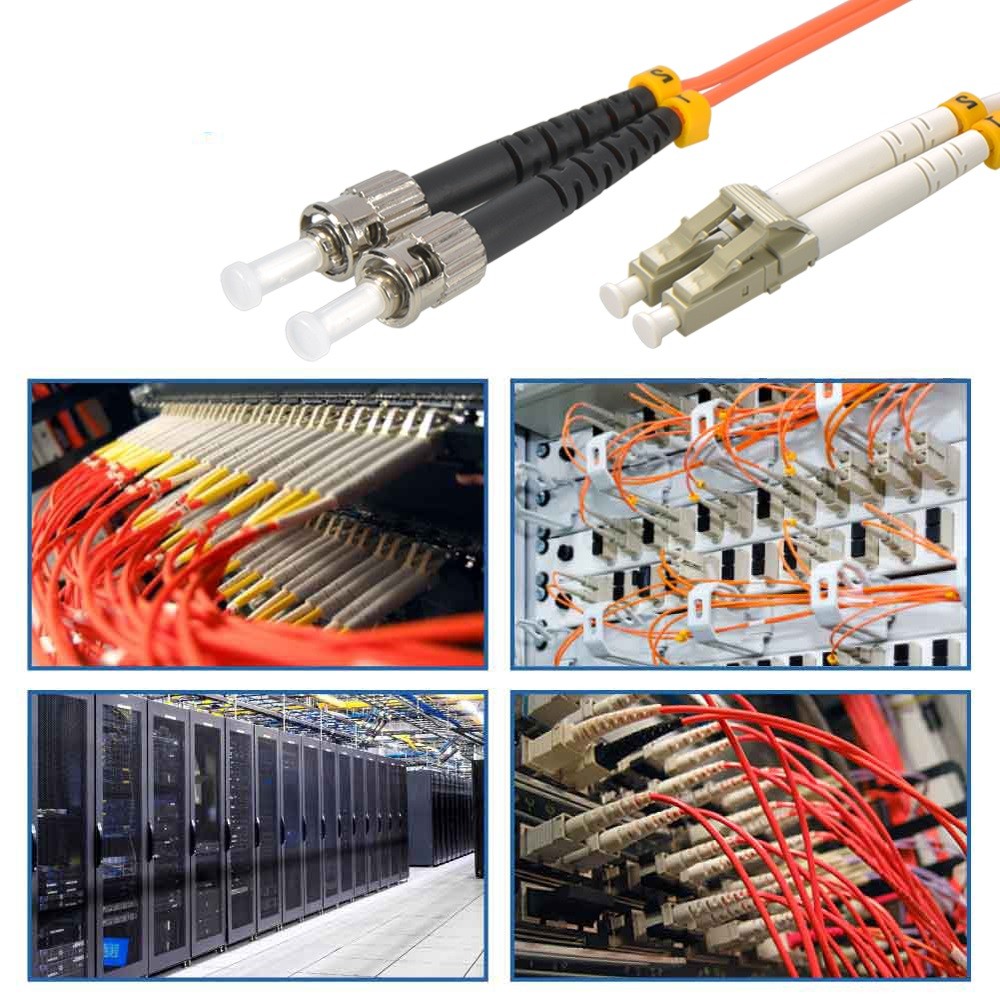 20 Pack of 7m LC/UPC-ST/UPC OM1 Multimode Duplex OFNR 2.0mm Fiber Optic Patch Ca