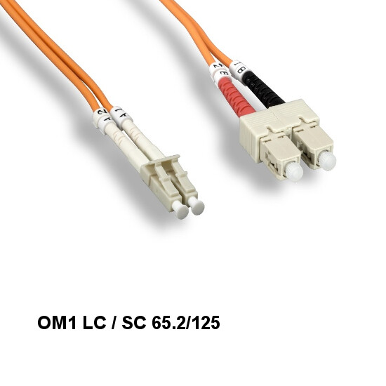 1M OM1 62.5/125 Fiber Optic Cable Multi-Mode Duplex LC/SC 2.0mm OD Ethernet ATM
