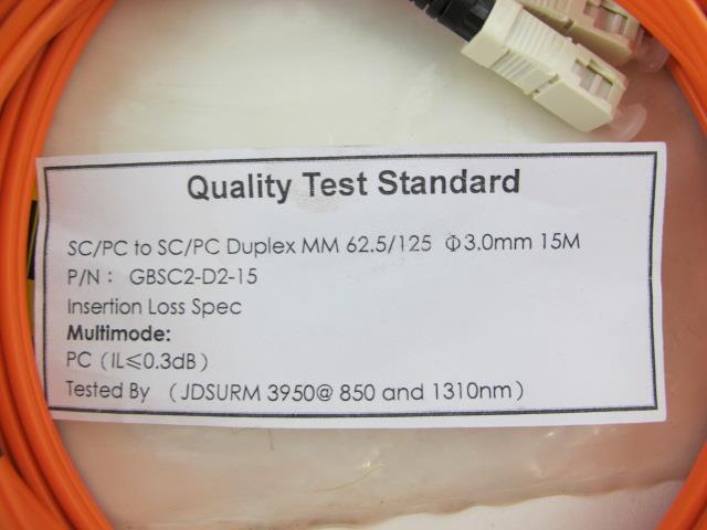 49ft Allen Tel GBSC2-D2-15 Fiber Optic Cable SC To SC Duplex Patch Cord MultiMod