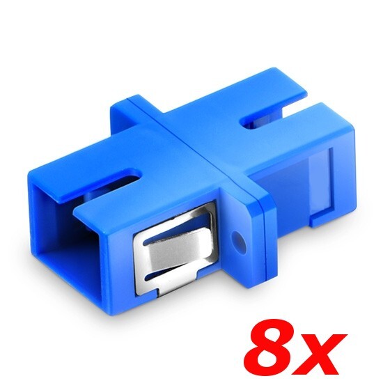 8 PACK SC to SC Single-mode Simplex Fiber Optic Adapter Coupler Flange Connector