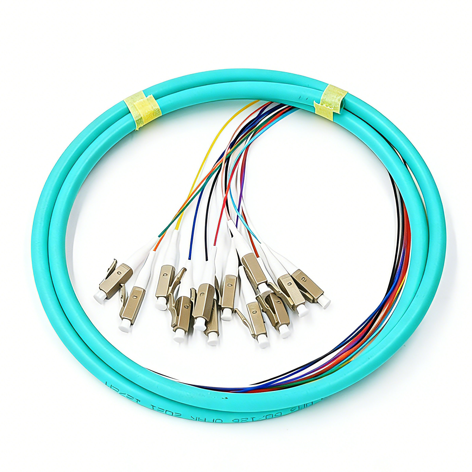 12 Fiber OM3 OM4 Multimode Bunch Pigtail SC LC FC ST UPC 1m Fiber Optic Cable