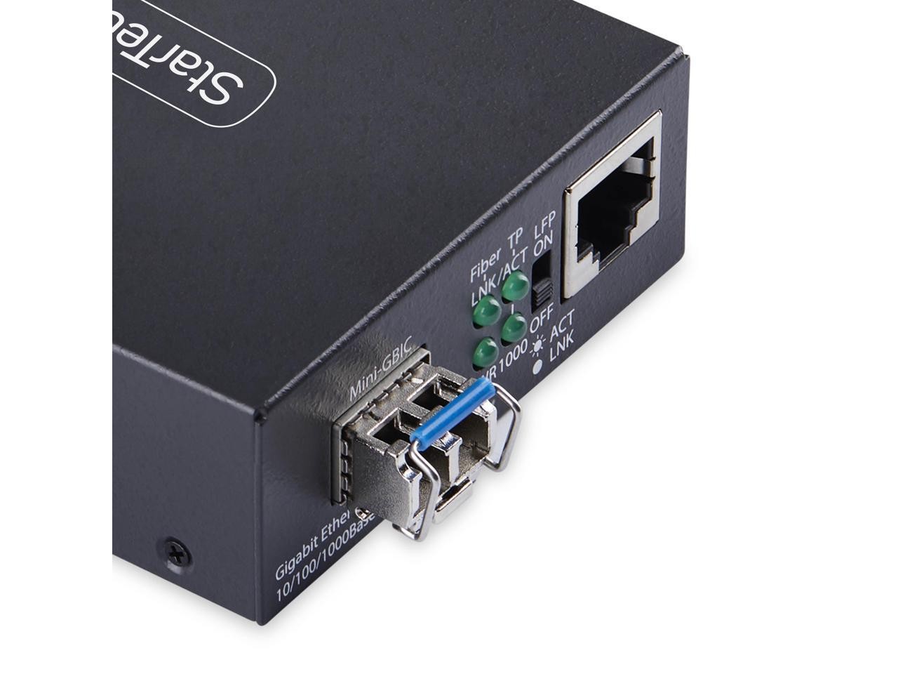 StarTech.com Gigabit Singlemode (SM) LC Fiber Media Converter, 10/100/1000 Mbps,