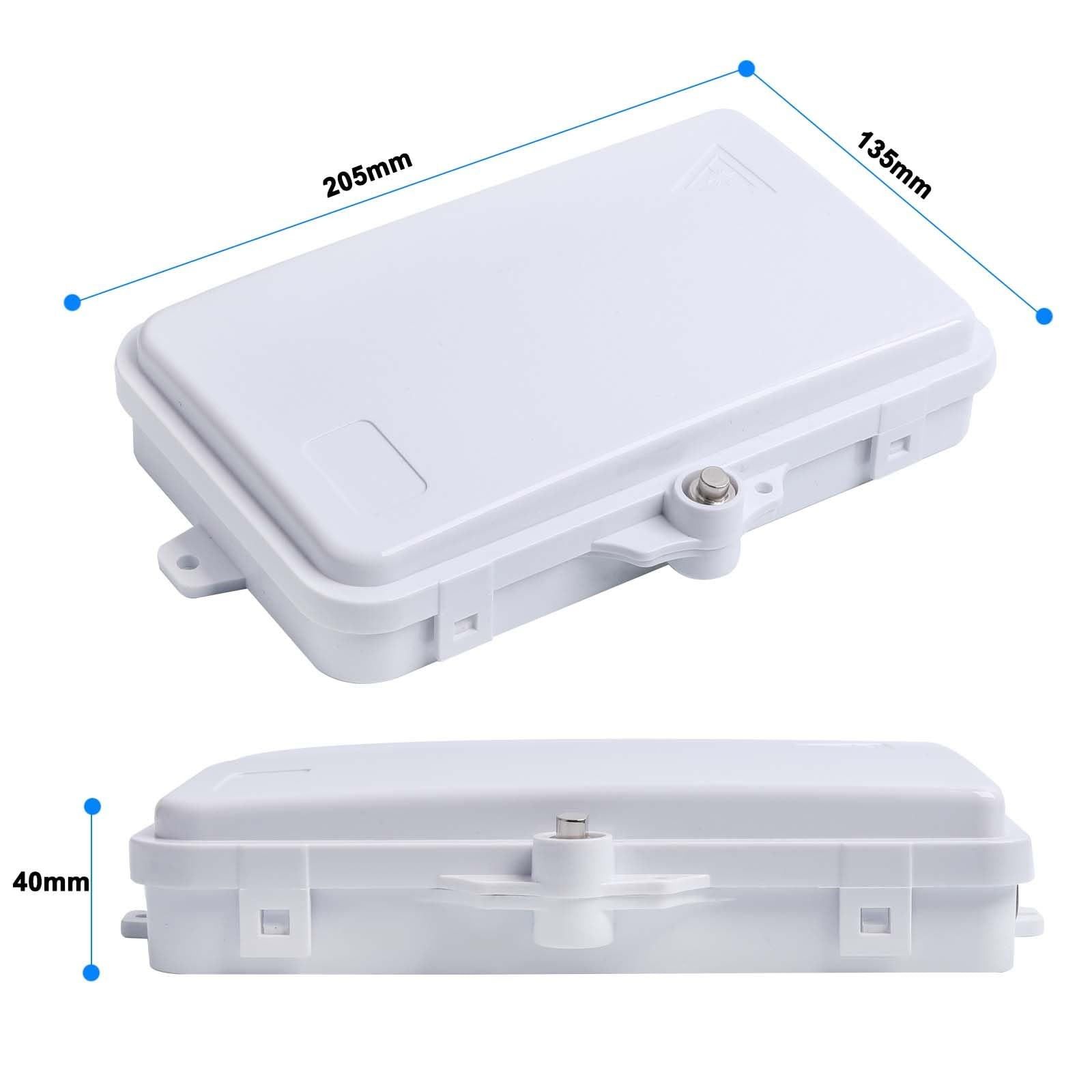White 4Port Fiber Optic Distribution Box Waterproof ABS Plastic SC/APC