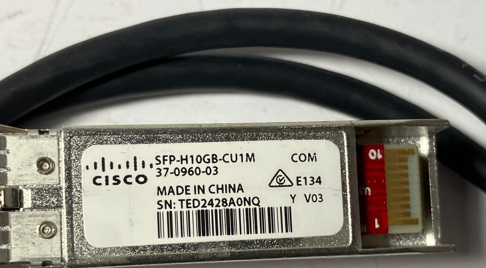Genuine CISCO SFP-H10GB-CU1M 10GBASE-CU SFP+ Cable 37-0960-03 1 Meter
